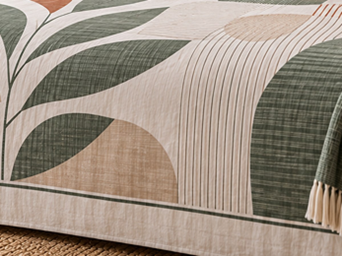 Aangan Patta hand block-printed bedsheet — print close-up