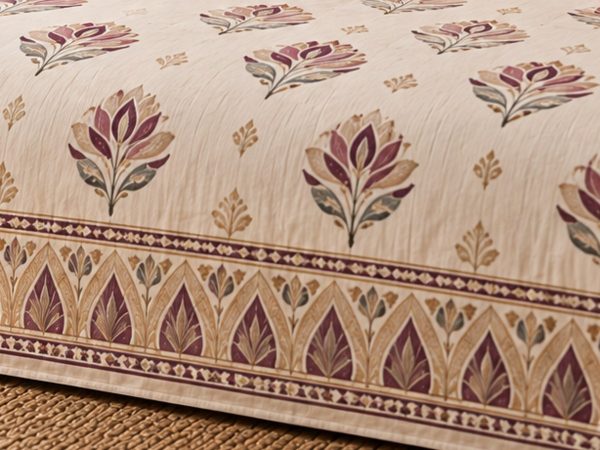 Diya Utsav hand block-printed bedsheet — print close-up