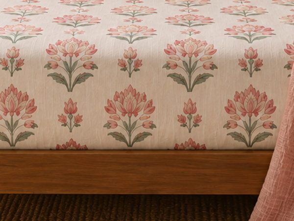 Kamal Buta hand block-printed bedsheet — print close-up