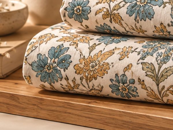 Nilofar Buta hand block-printed bedsheet — print close-up