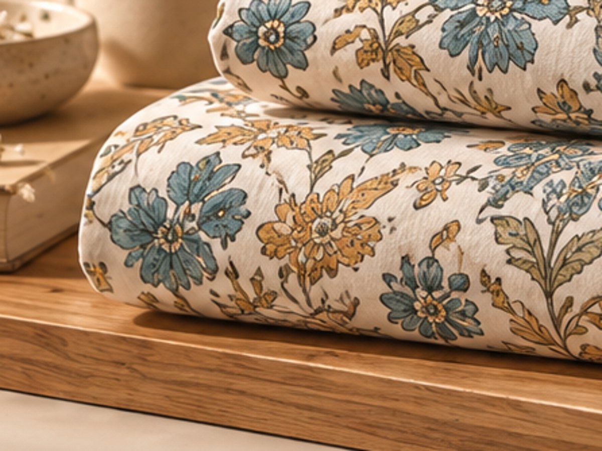 Nilofar Buta hand block-printed bedsheet — print close-up